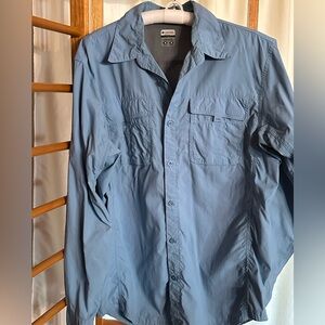 Columbia Men’s Button Outdoor Shirt Long Sleeve Titanium Omni Dry Medium